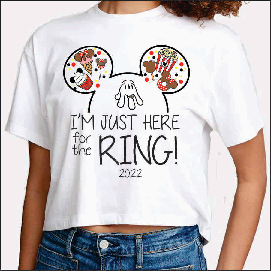 I'm Just Here for the Ring! Worlds or Summit Fun Crop T-Shirt